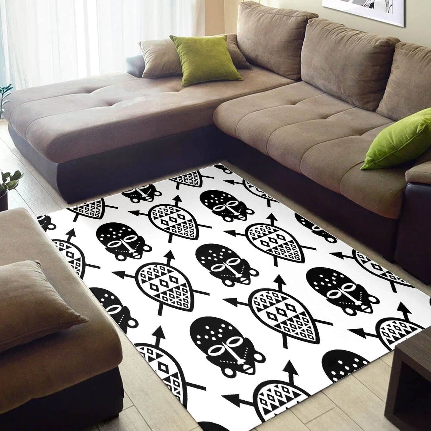 Beautiful African Colorful Black History Month Ethnic Seamless Pattern Large Carpet Living Room Rug