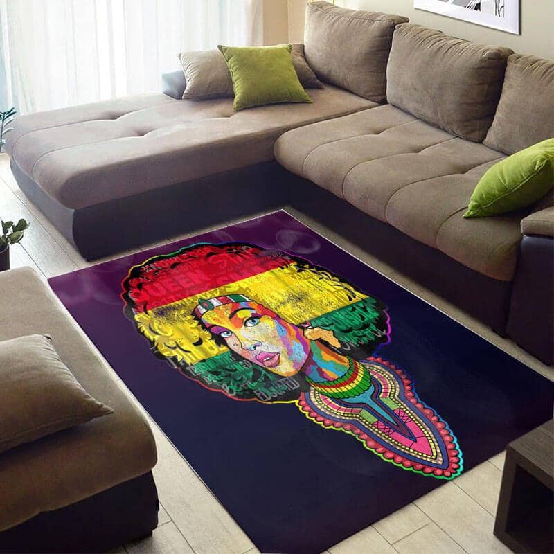 Beautiful African Cute Afro American Queen Design Floor Inspired Living Room Rug