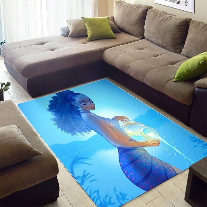 Beautiful African Fancy Afro Lady Large House Rug