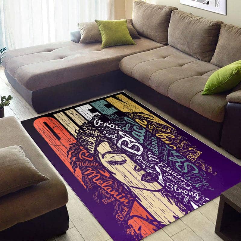 Beautiful African Fancy Inspired Melanin Afro Girl Queen Style Carpet House Rug