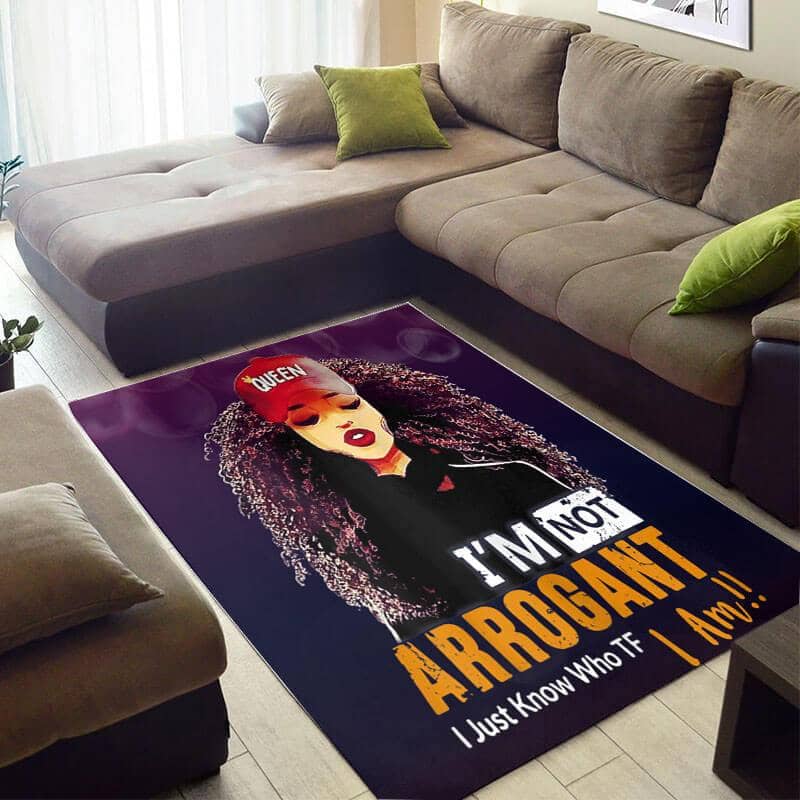 Beautiful African Fancy Natural Hair Woman I Am Not Arrogant Large House Rug