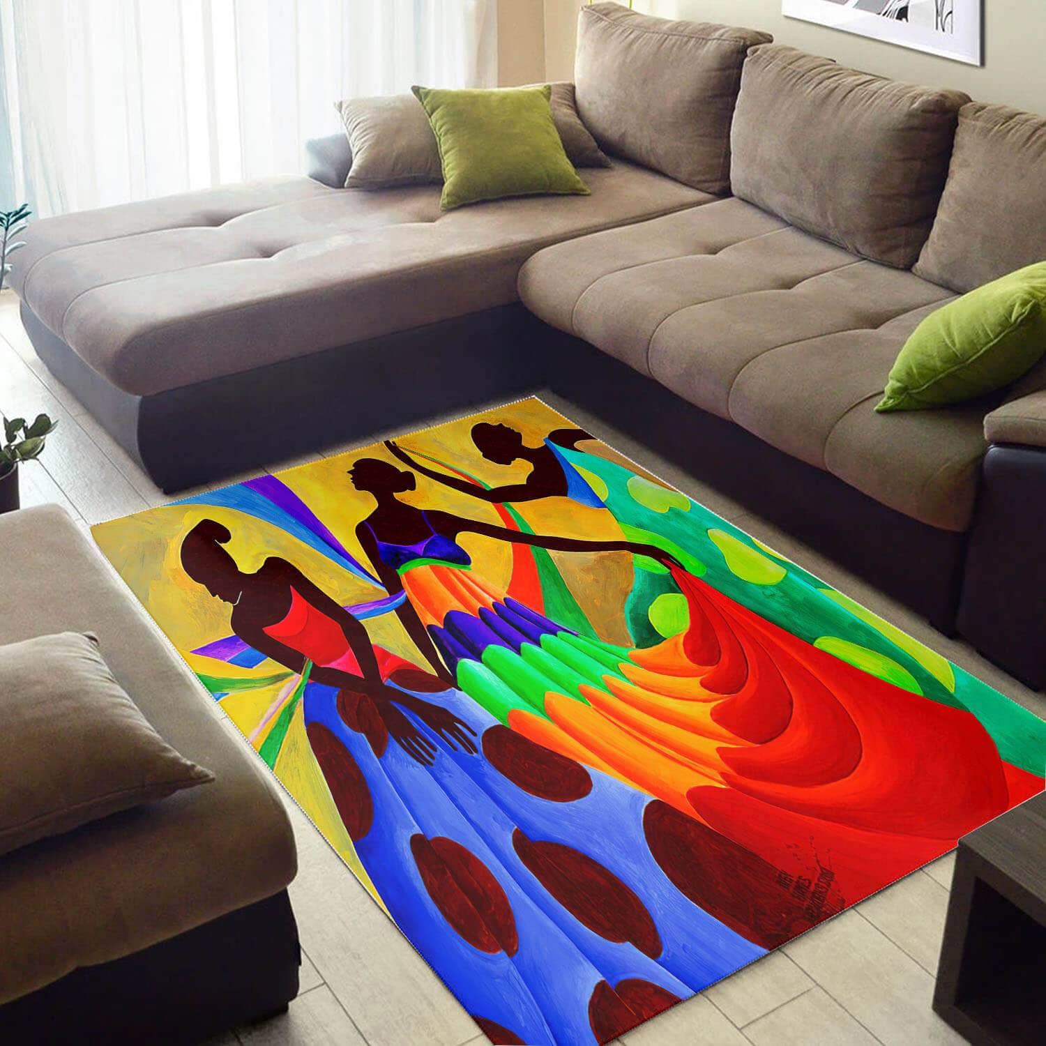 Beautiful African Fancy Woman Themed Inspired Home Rug