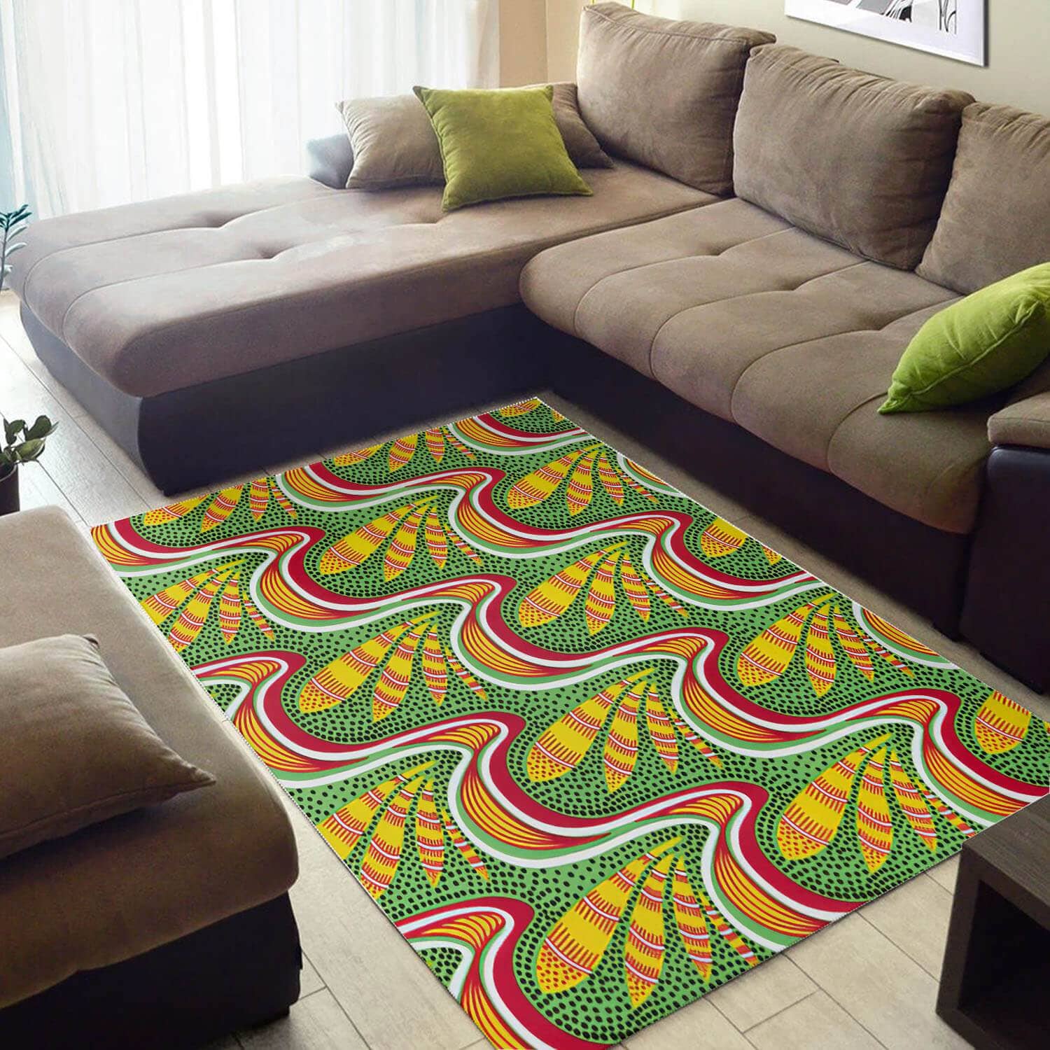 Beautiful African Graphic Seamless Pattern Themed Carpet Style Rug