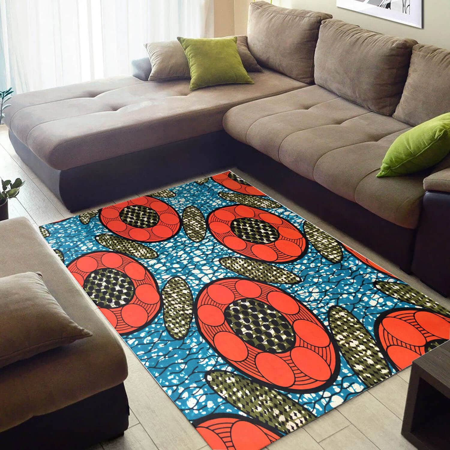 Beautiful African Holiday Afrocentric Art Themed Carpet Inspired Home Rug