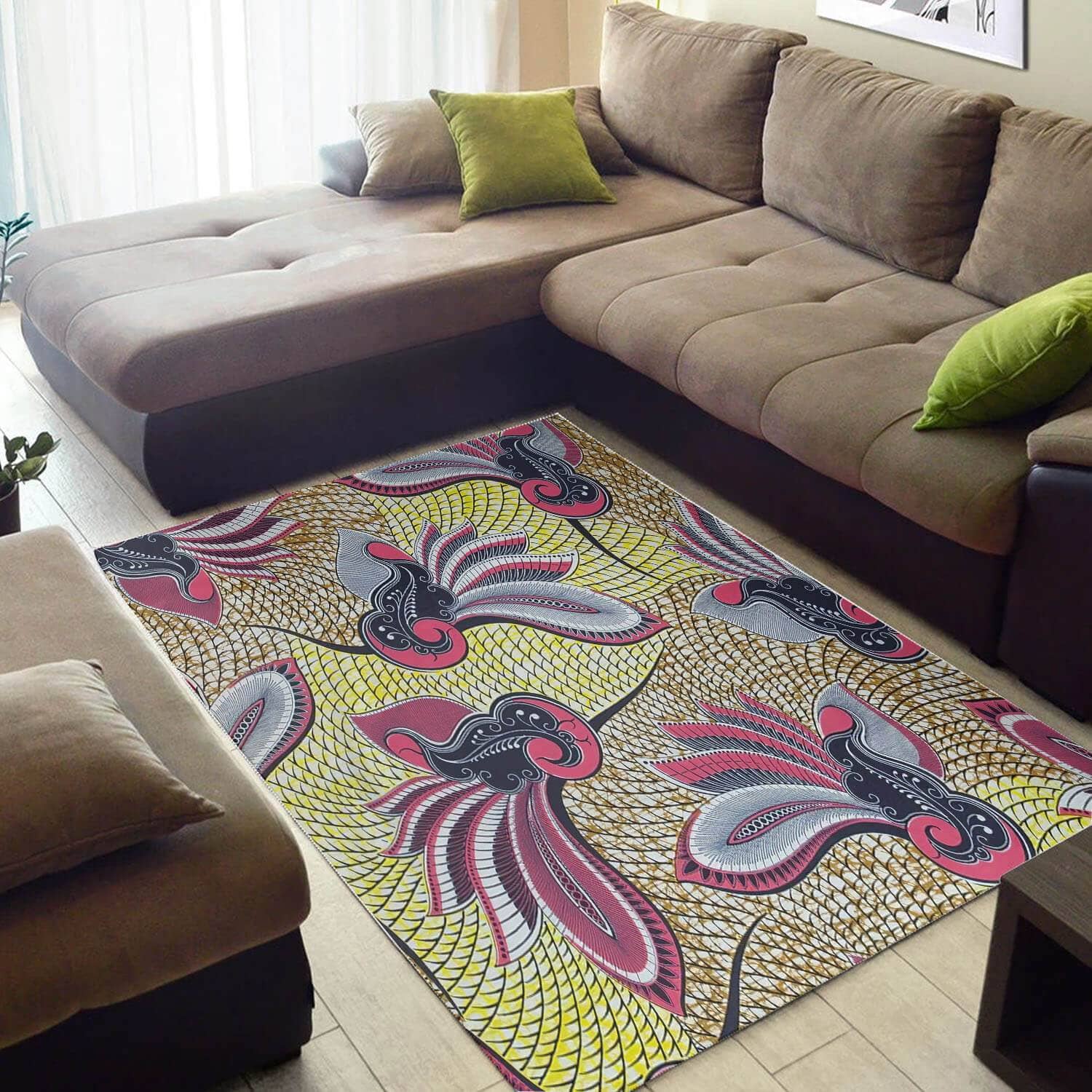 Beautiful African Holiday Afrocentric Pattern Art Themed Carpet Style Rug