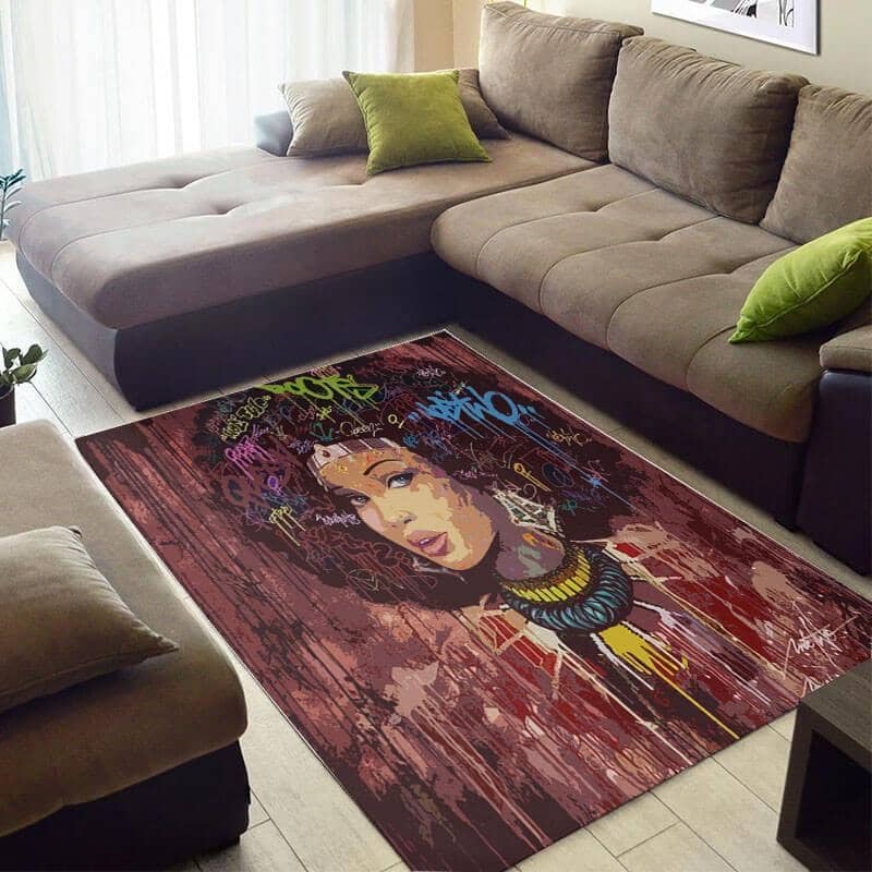 Beautiful African Pretty Melanin Woman Style Carpet House Rug