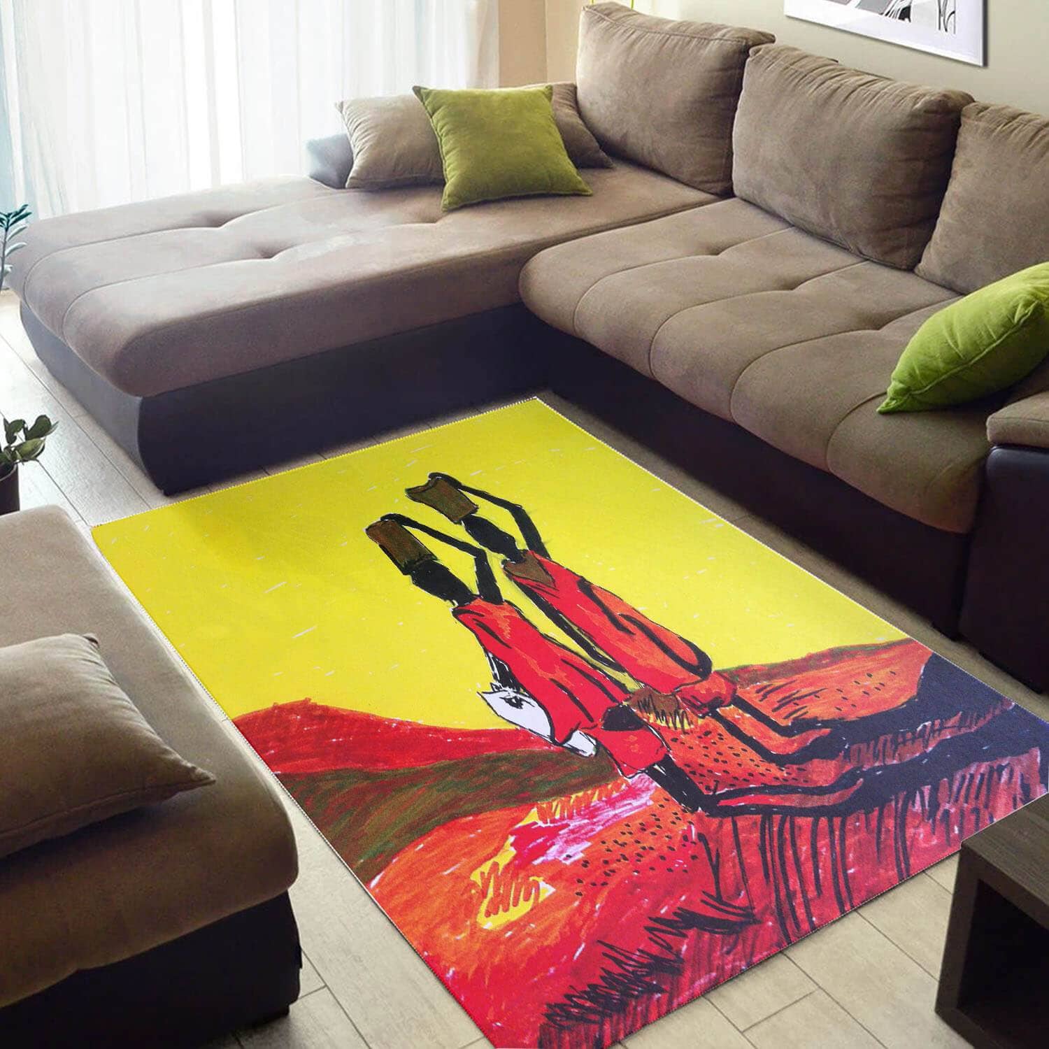Beautiful African Pretty Style Melanin Afro Girl Floor Inspired Home Rug