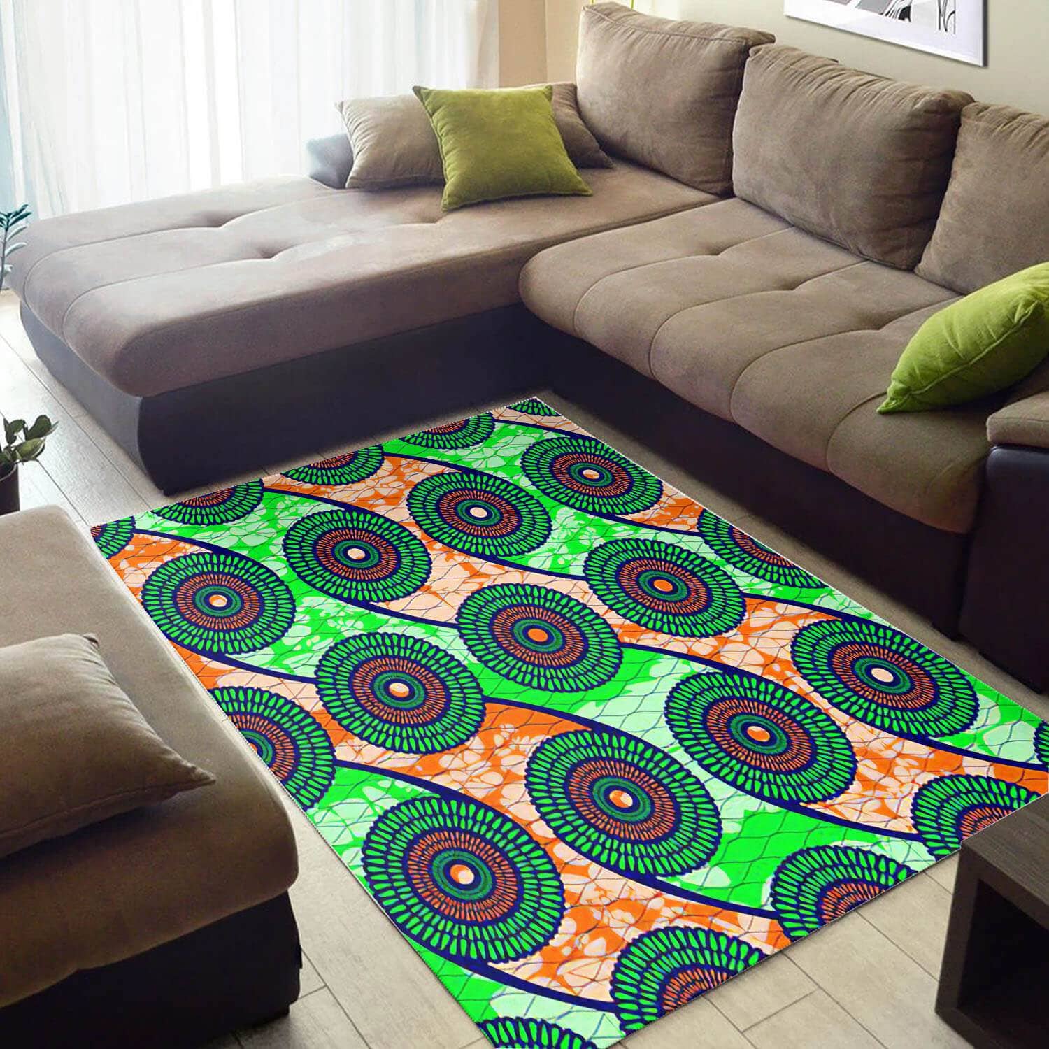 Beautiful African Style Abstract Afro American Seamless Pattern Themed Inspired Home Rug