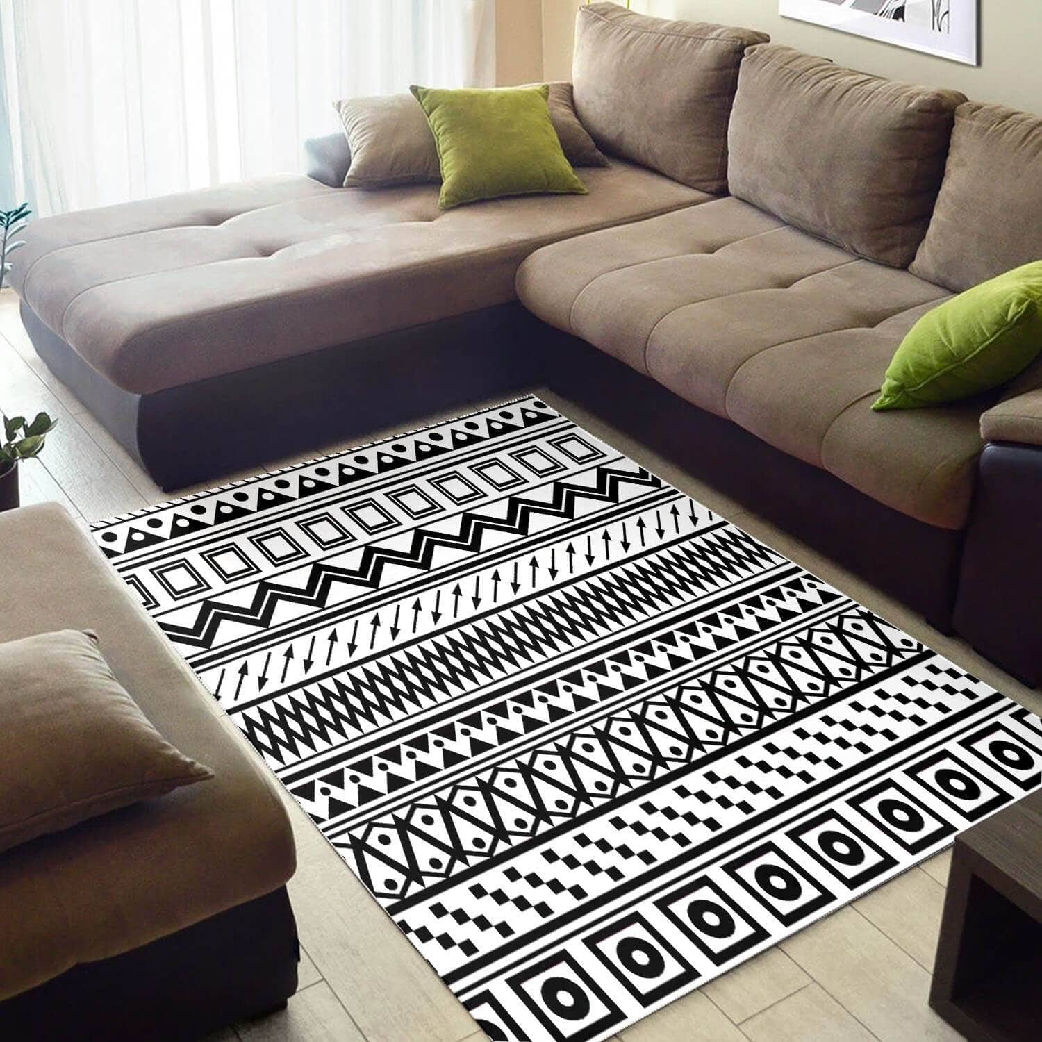 Beautiful African Style Abstract American Black Art Ethnic Seamless Pattern Large Inspired Living Room Rug