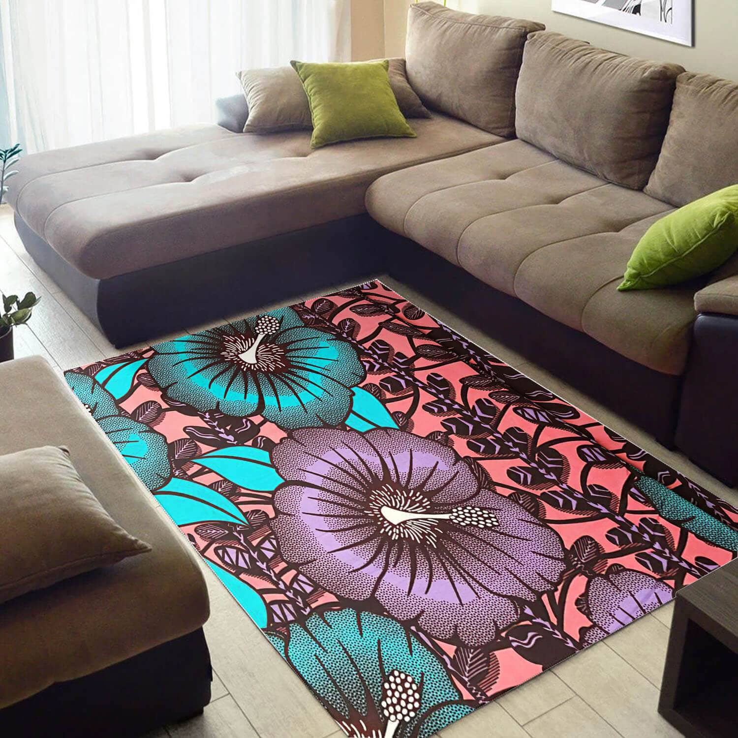 Beautiful African Style Adorable Natural Hair Seamless Pattern Large House Rug