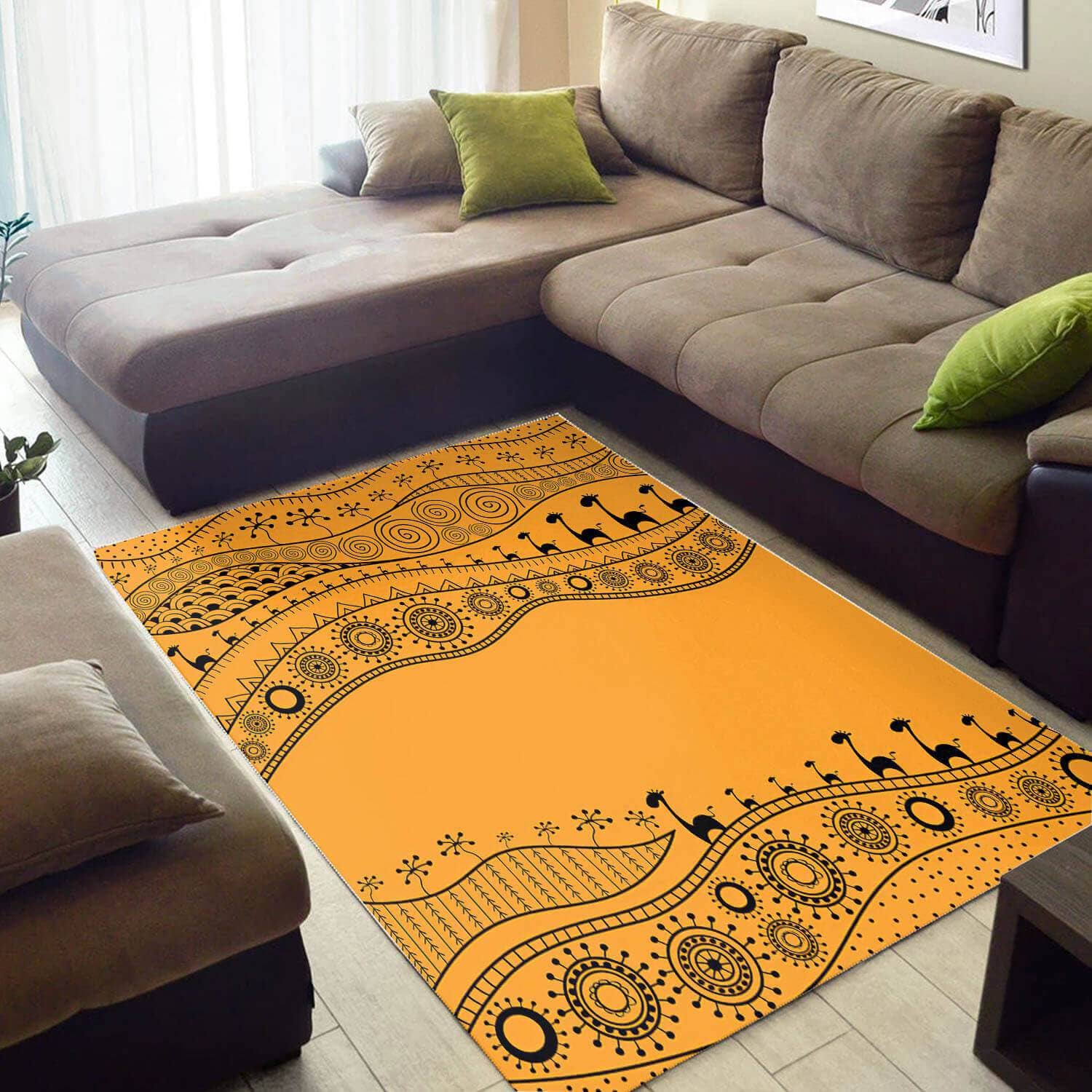 Beautiful African Style Black History Month Afrocentric Art Themed Inspired Home Rug