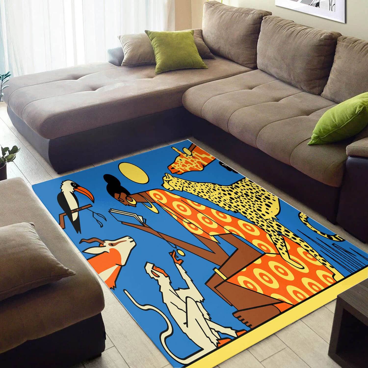 Beautiful African Style Fancy Afrocentric Melanin Afro Girl Carpet Inspired Home Rug