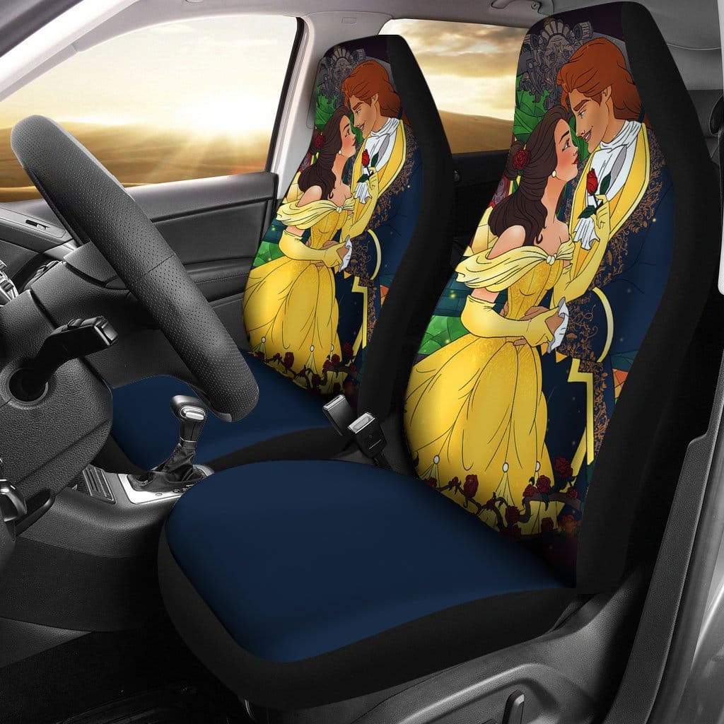 Belle & Beast Beauty And The Beast Cartoon Car Seat Covers