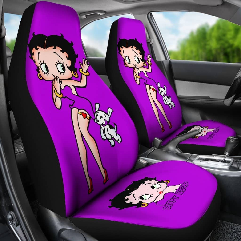 Betty Boop And Dog Cute Cartoon Car Seat Covers