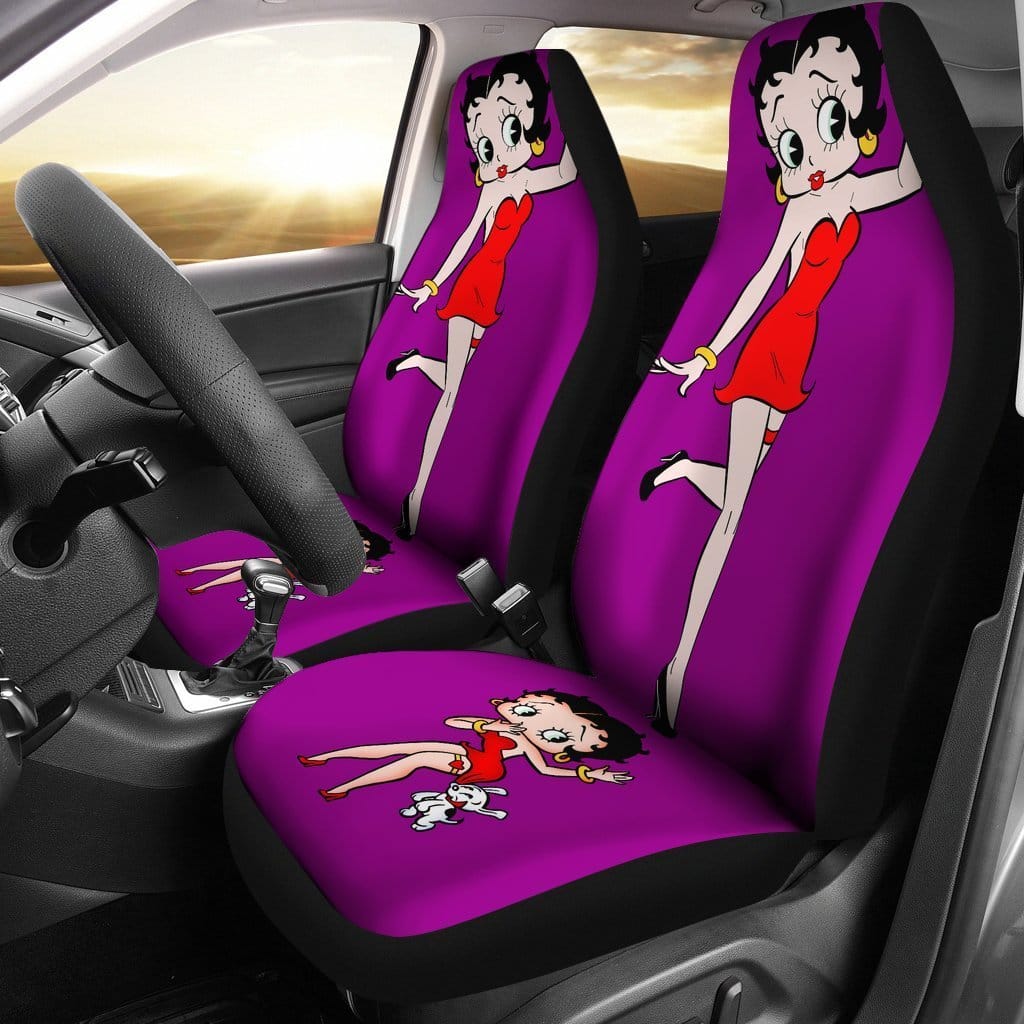 Betty Boop With Dog Cartoon Fan Gift Car Seat Covers