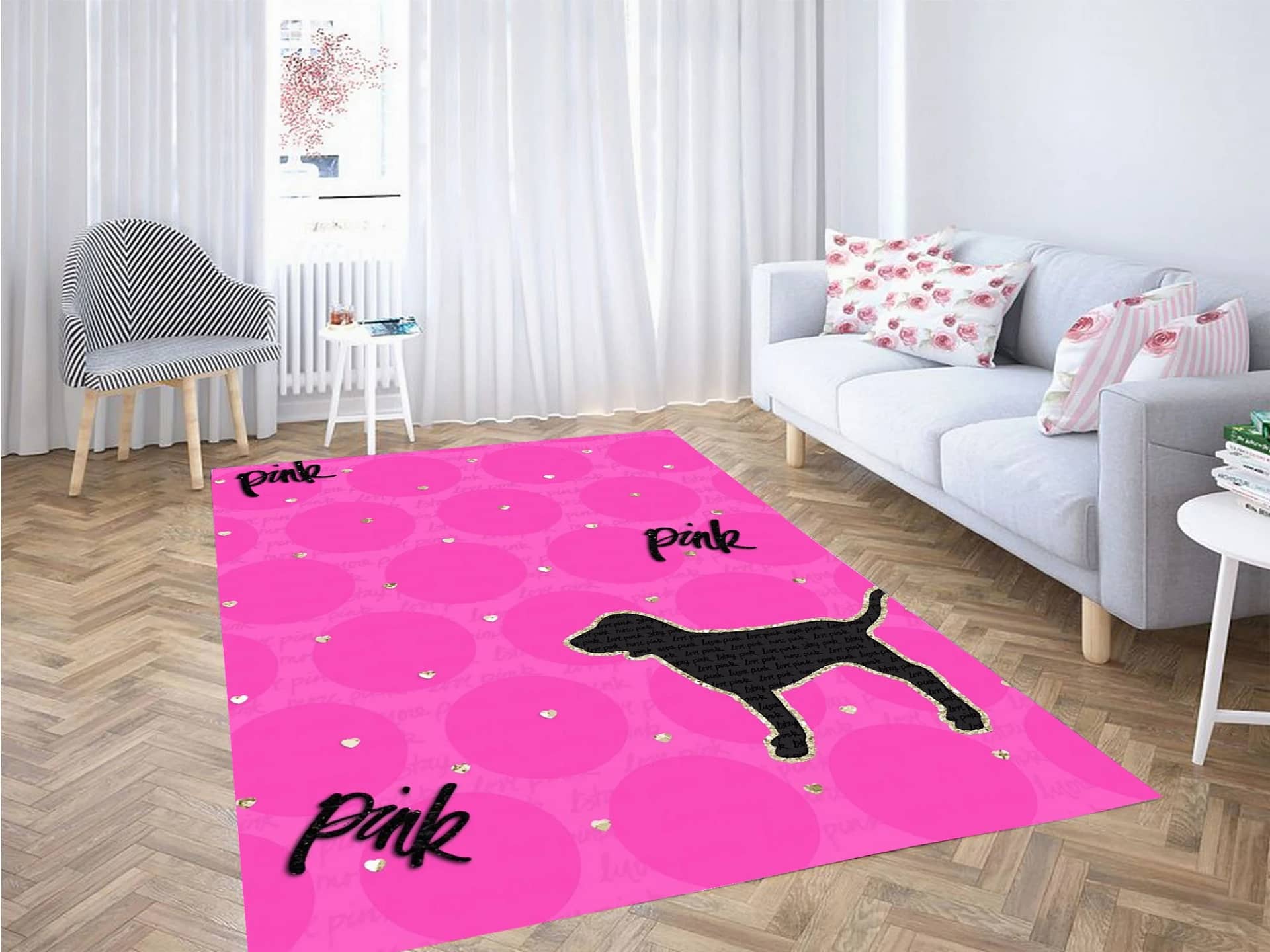 Between Dogs And Love Pink Carpet Rug