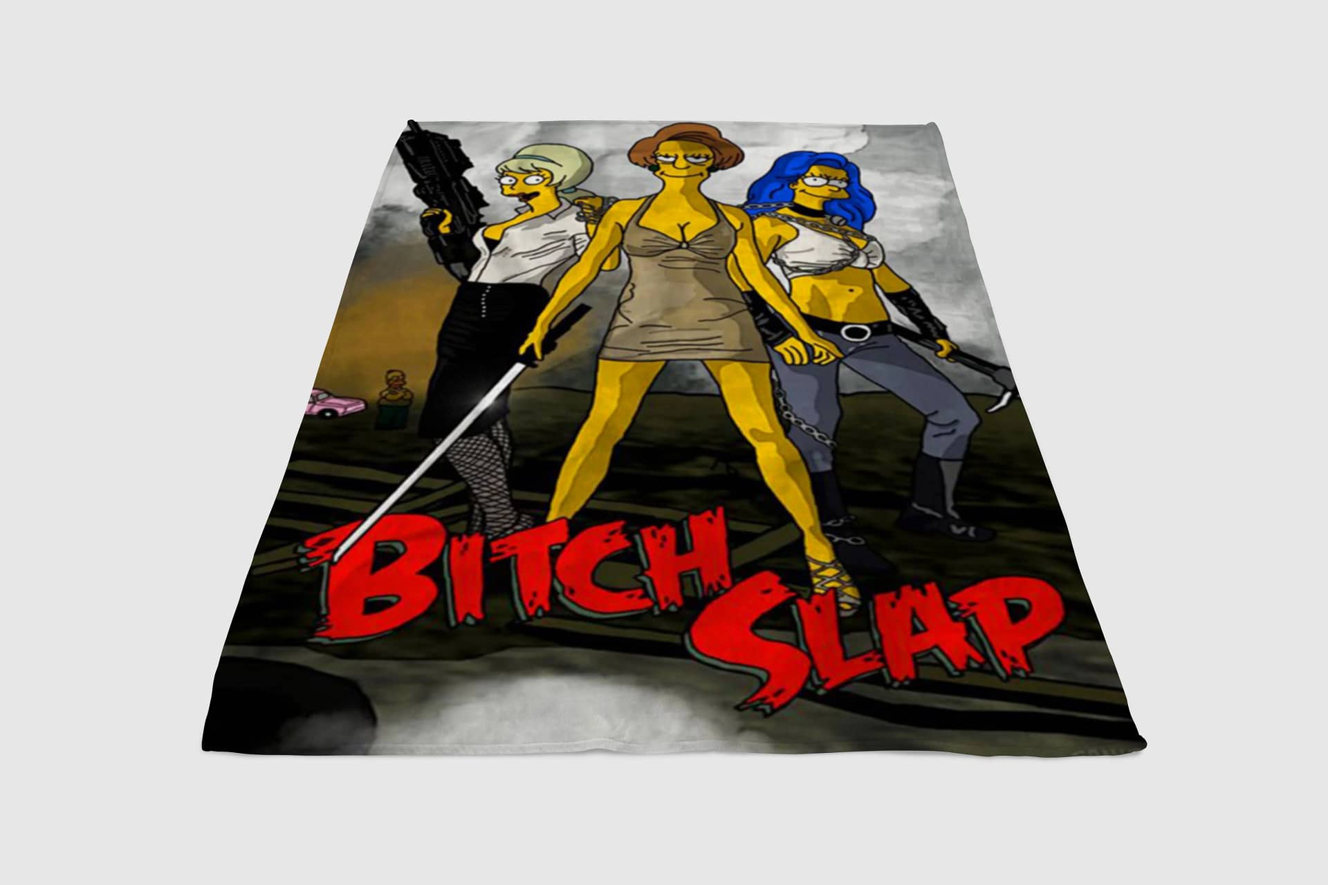 Bitch Slap Simpson Family Fleece Blanket