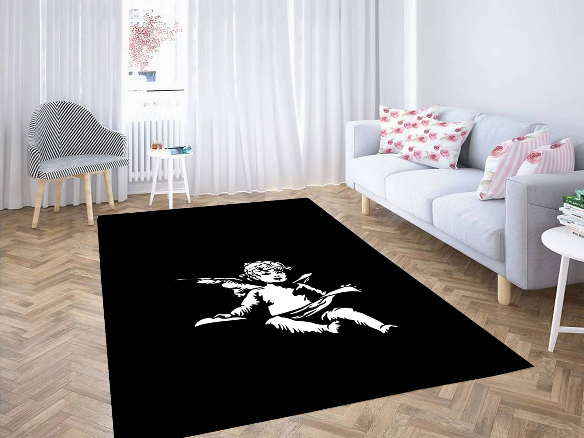 Black And White Icon Carpet Rug