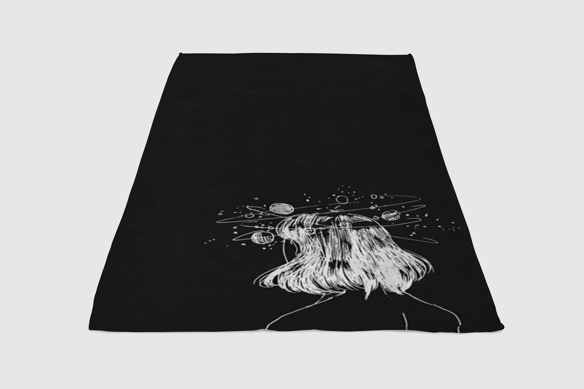 Black And White Wallpaper Space Fleece Blanket