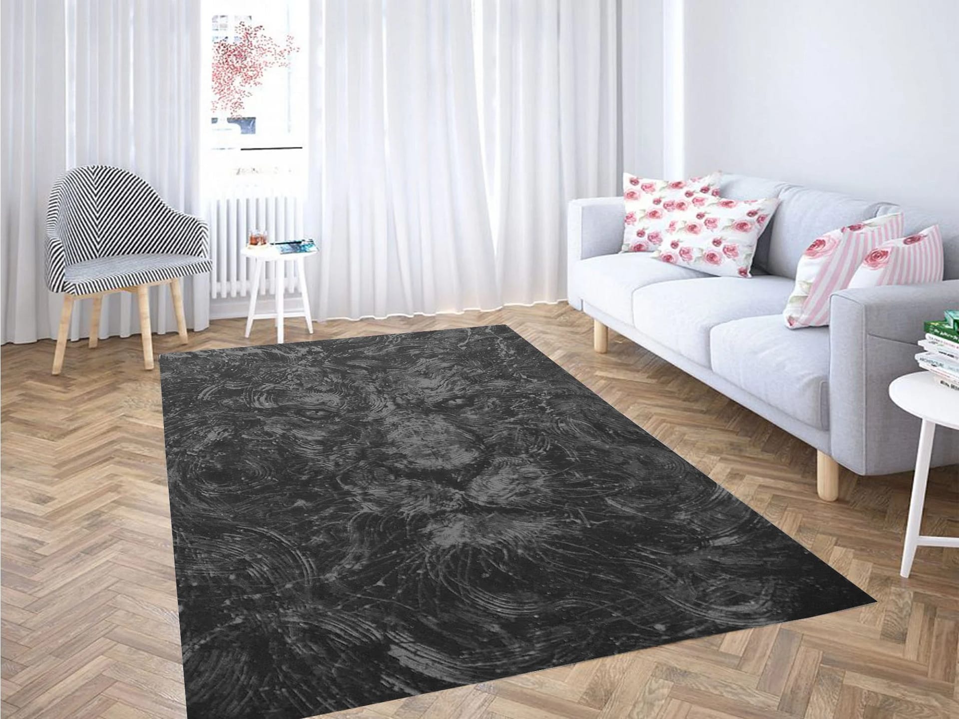 Black Lion Carpet Rug