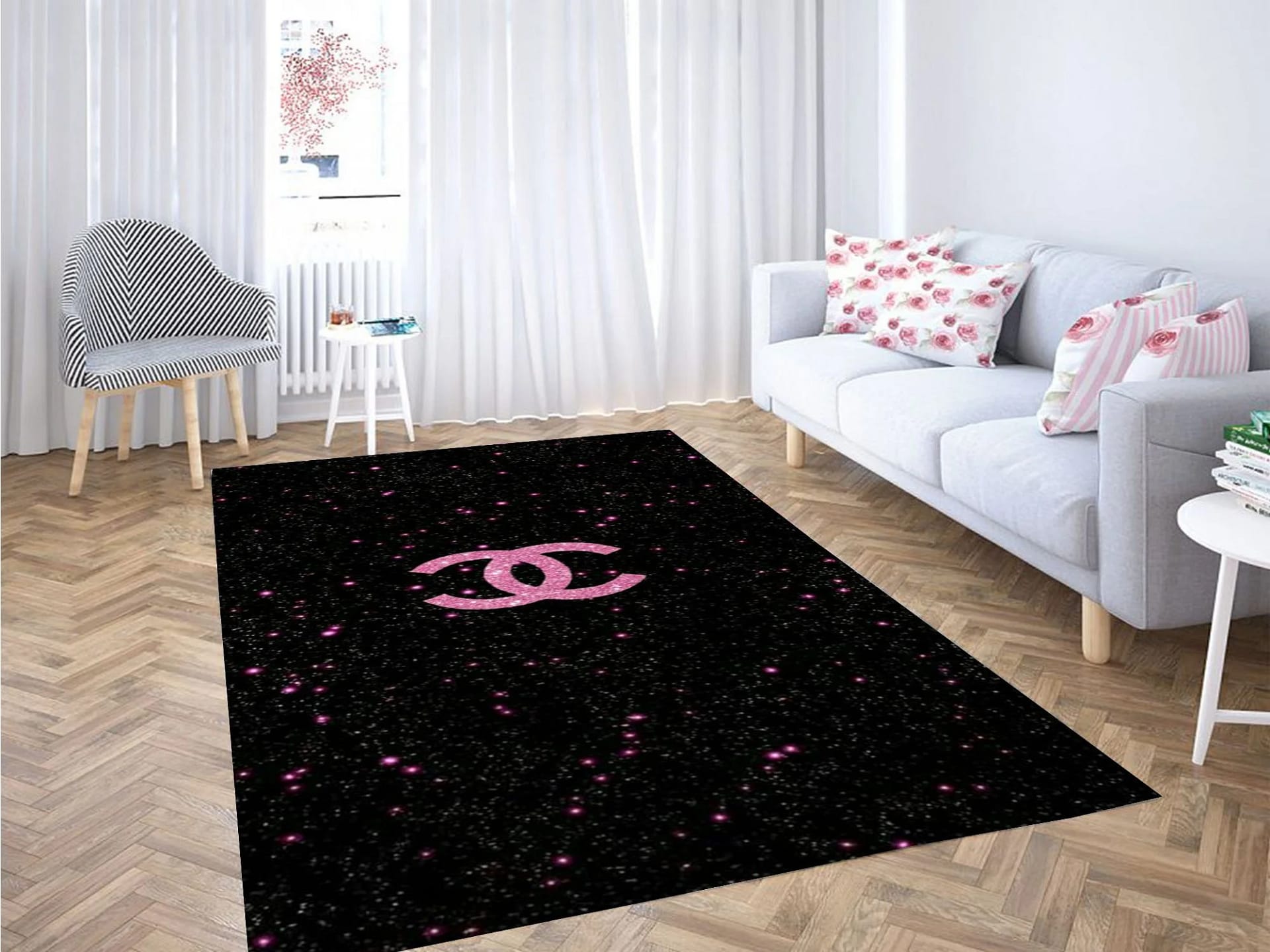 Black Logo Wallpaper Carpet Rug