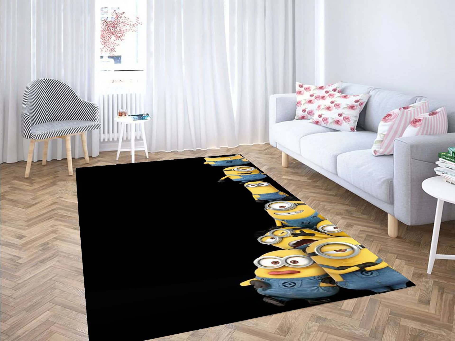 Black Minion Background Carpet Rug