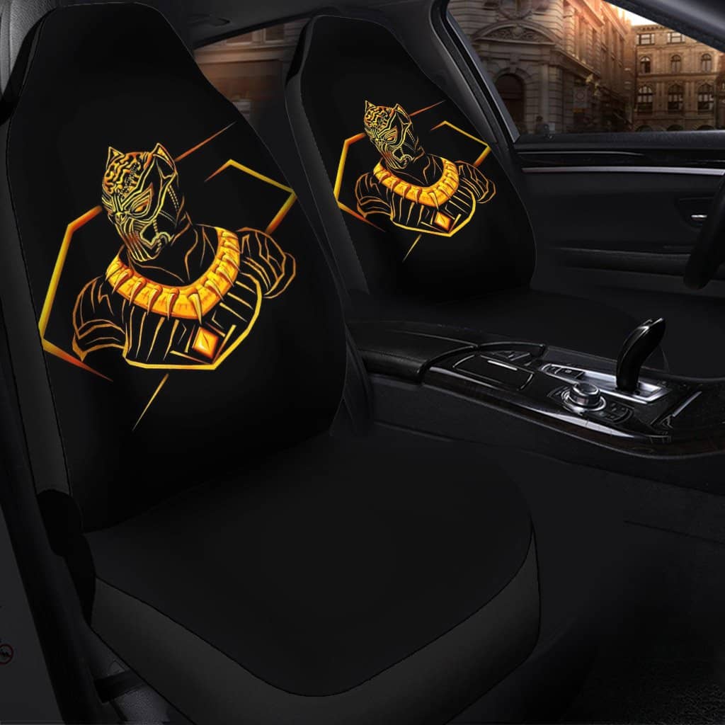Black Panther Gold Car Seat Covers
