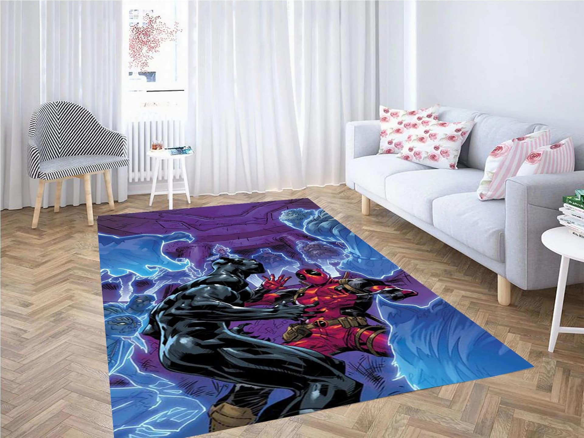 Black Panther Vs Deadpool 5 Carpet Rug