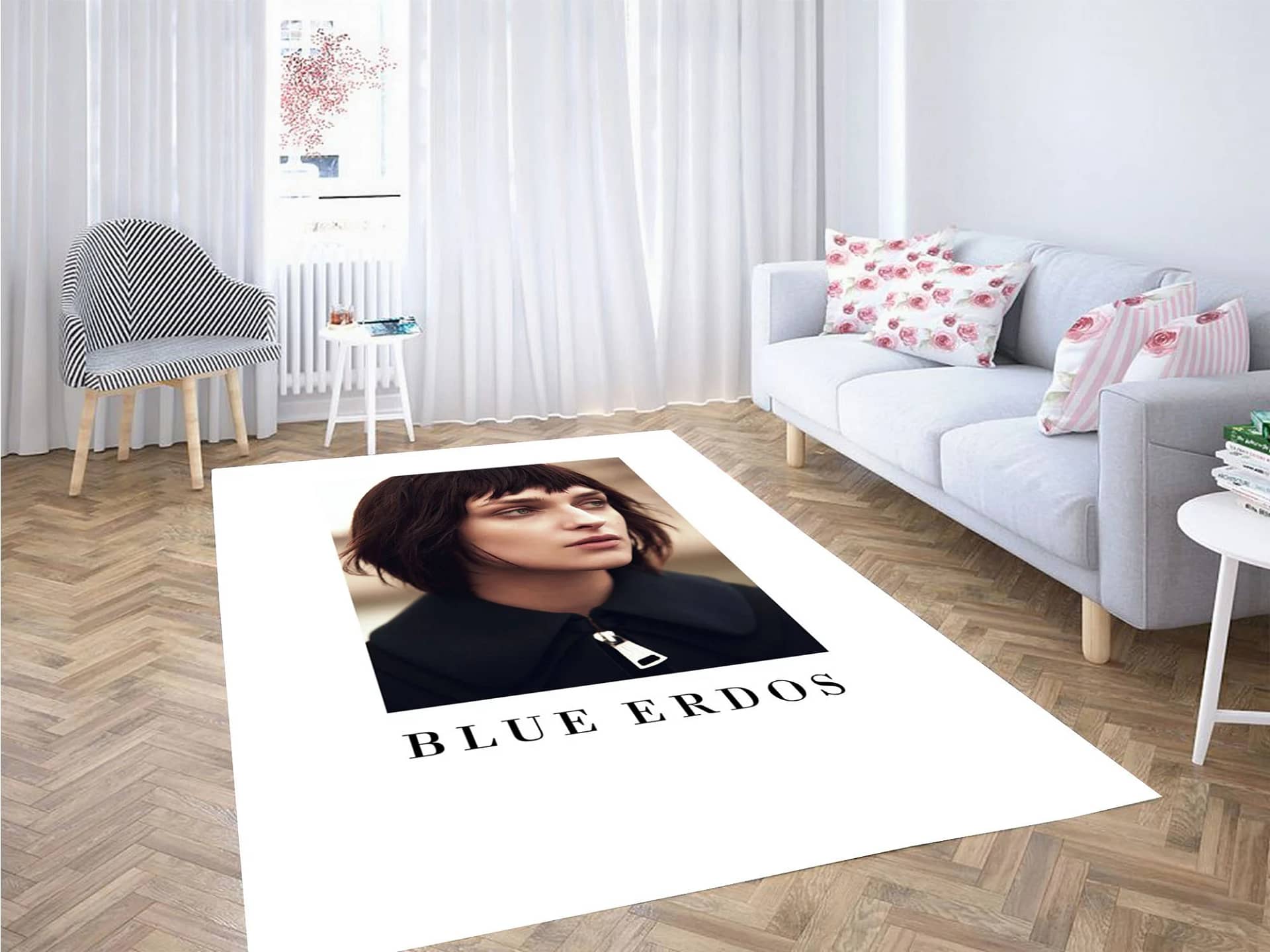 Blue Erdos Fashion Model Photoshoot Carpet Rug