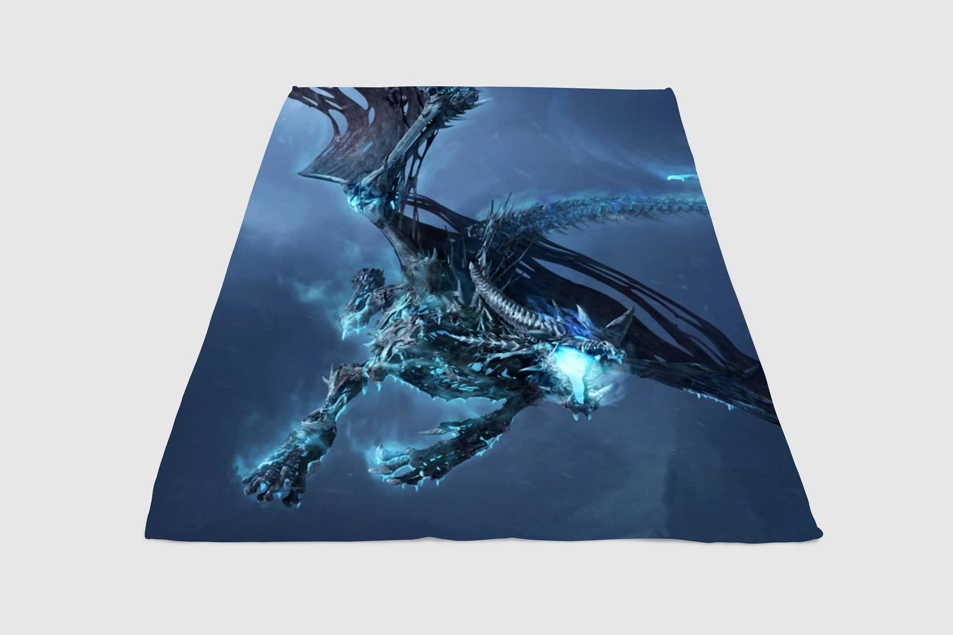 Blue Ice Dragon Fleece Blanket