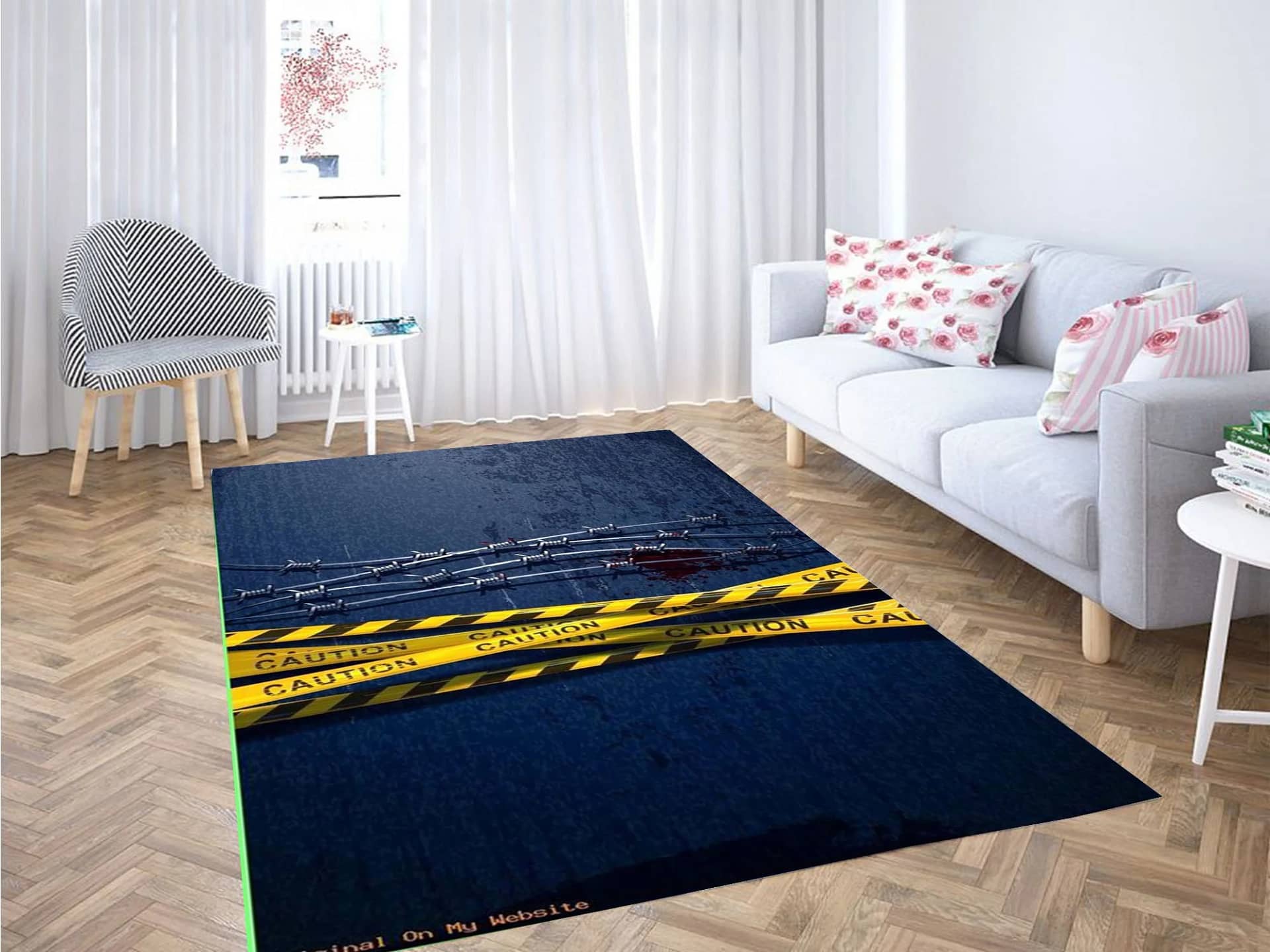 Blue Wallpaper Carpet Rug