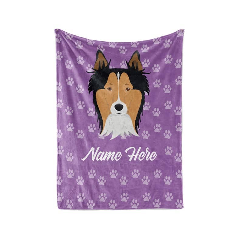 Border Collie Personalized Custom Fleece And Sherpa Blankets With Your Family Or Dog's Name - Great Gifts For Dog Lovers Fleece Blanket