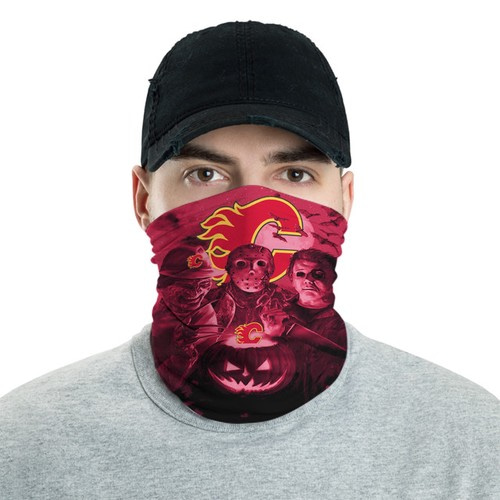 Calgary Flames Horror Team Halloween Neck Gaiter Bandana No1449 Face Mask