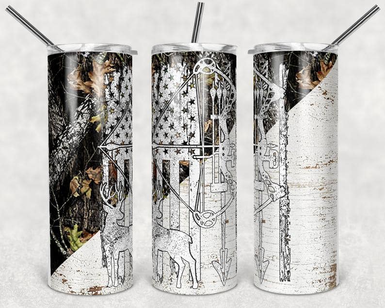 Camp Deer Bow Hunting Stainless Steel Tumbler
