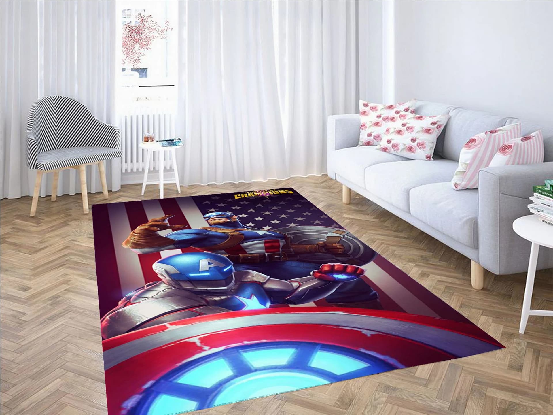 Captain America Bacground Carpet Rug