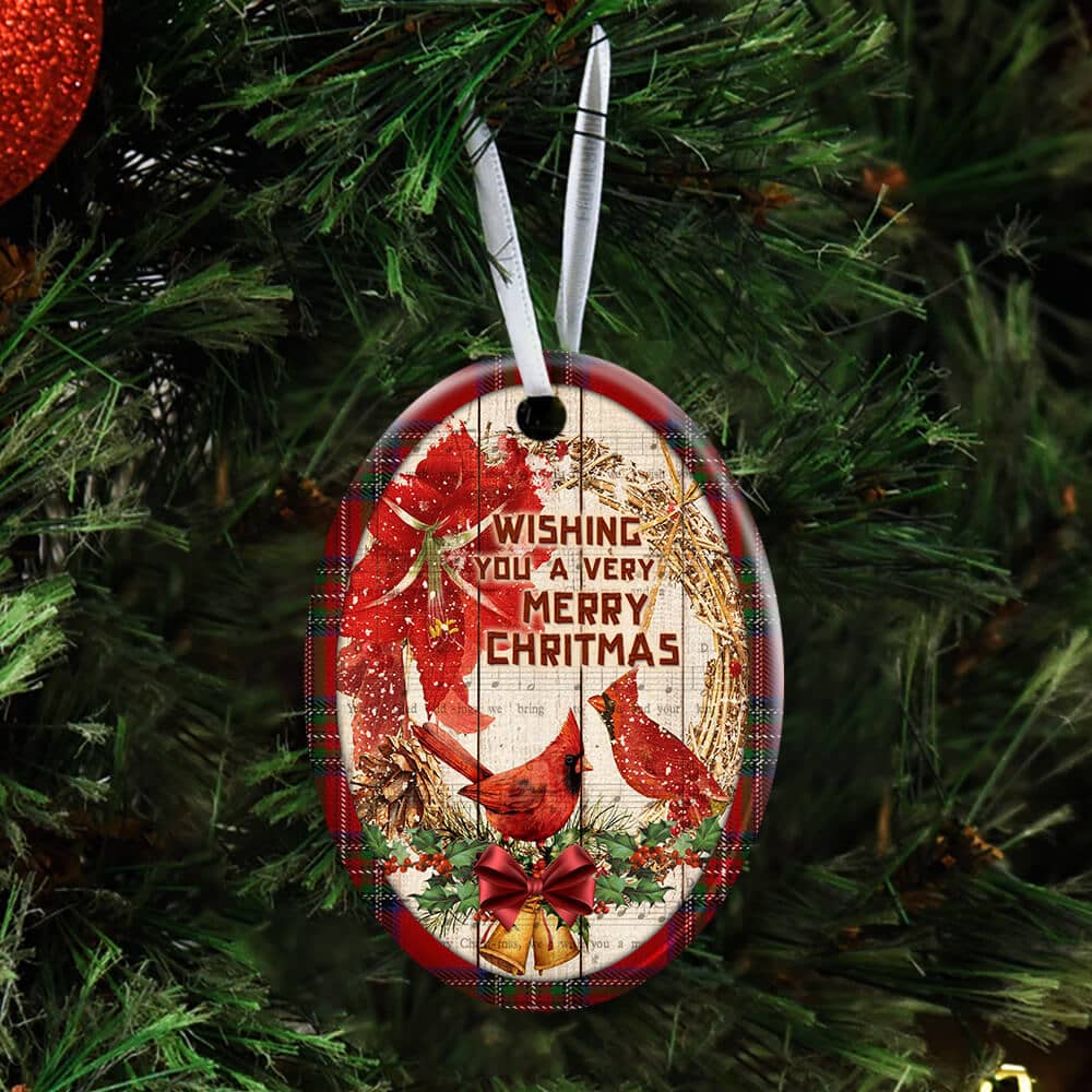 Cardinal A Very Merry Christmas No16 Ceramic Star Ornament Personalized Gifts