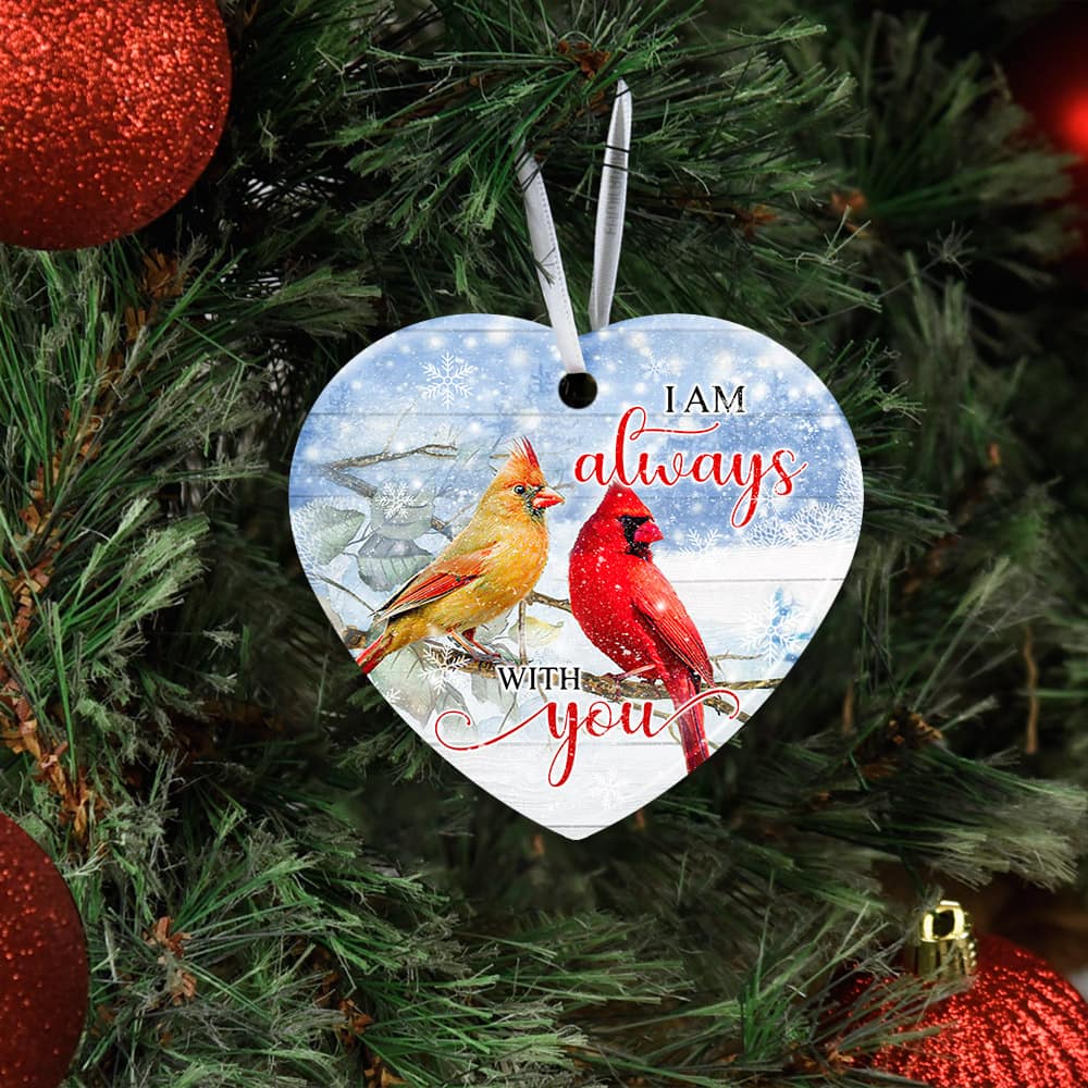 Cardinal Bird I Am Always With You Ceramic Oval Ornament Personalized Gifts