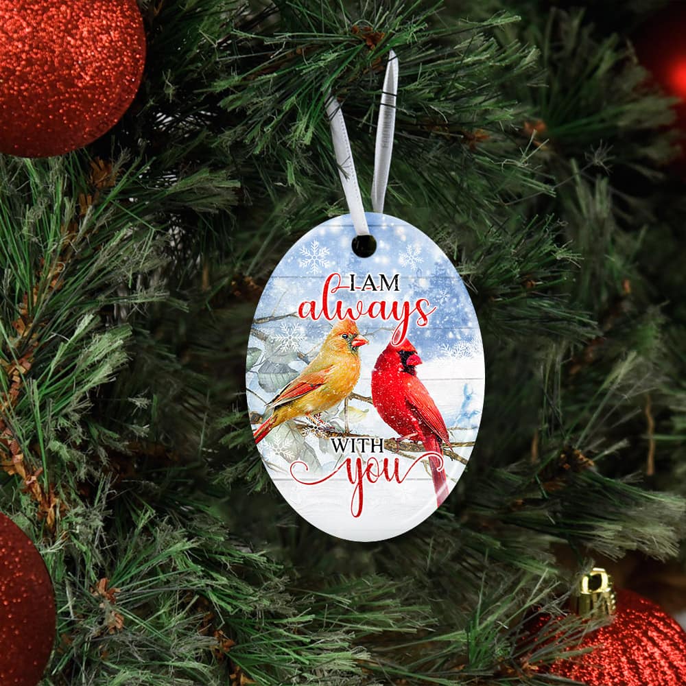 Cardinal Bird I Am Always With You Ceramic Star Ornament Personalized Gifts