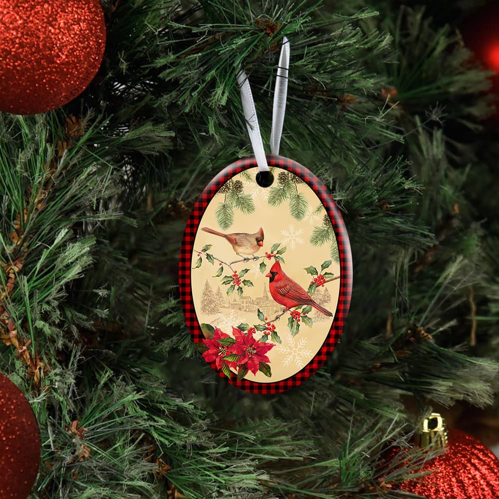 Cardinal Ceramic Star Ornament Personalized Gifts