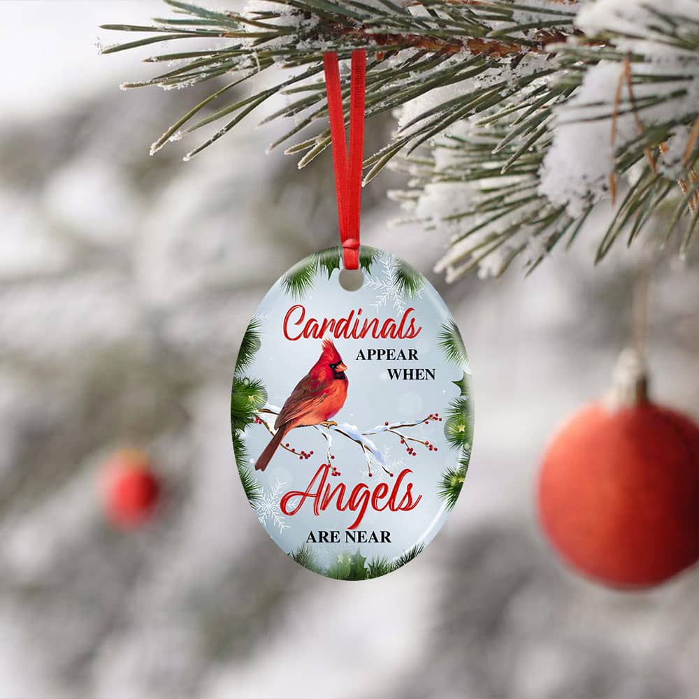 Cardinals Appear When Angels Are Near Ceramic Star Ornament Personalized Gifts