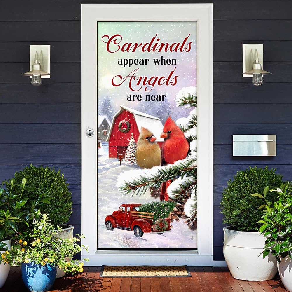 Inktee Store - Cardinals Appear When Angels Are Near Door Cover Image