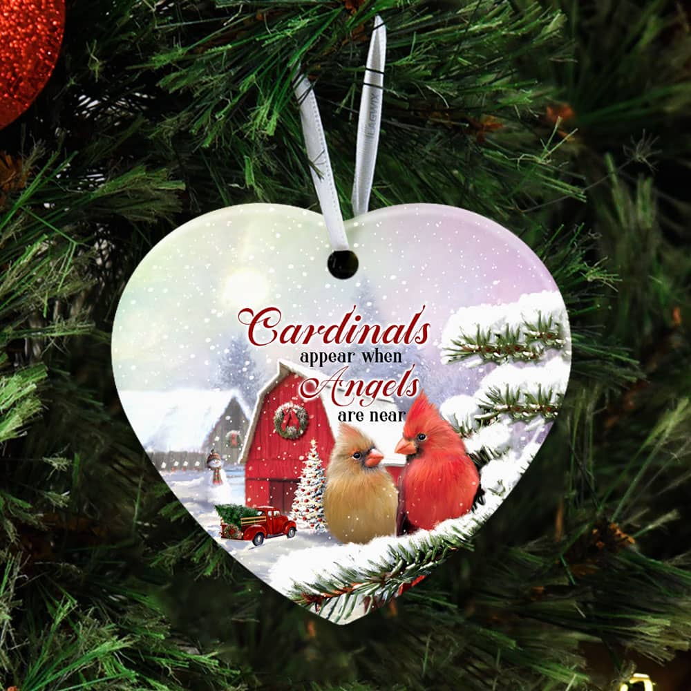 Cardinals Appear When Angels Are Near No11 Ceramic Oval Ornament Personalized Gifts