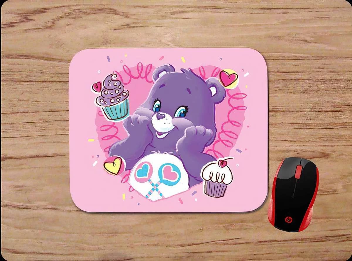 Care Bears Purple Share Bear Cupcakes School Mouse Pads
