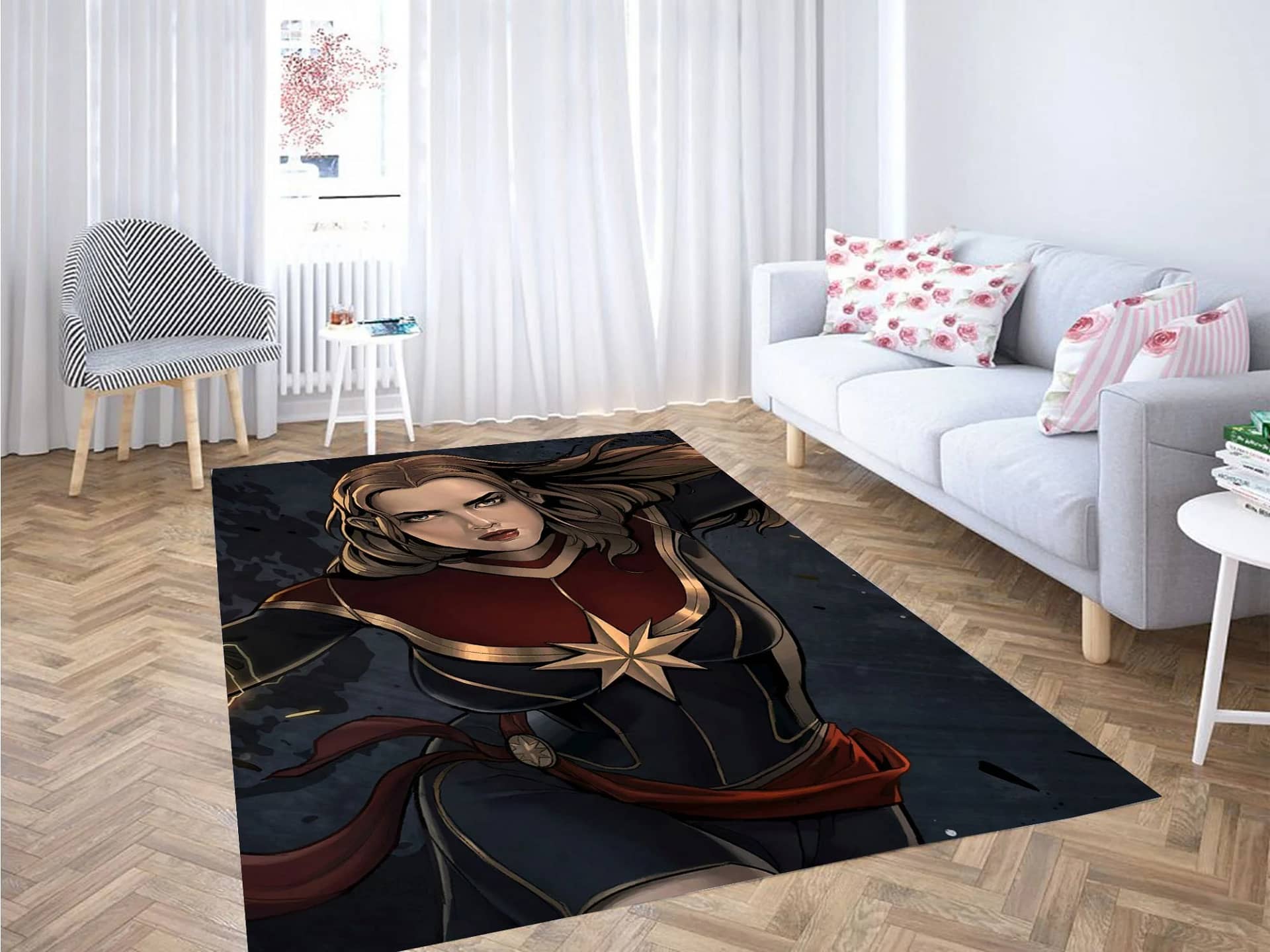Cartoon Captain Marvel Carpet Rug