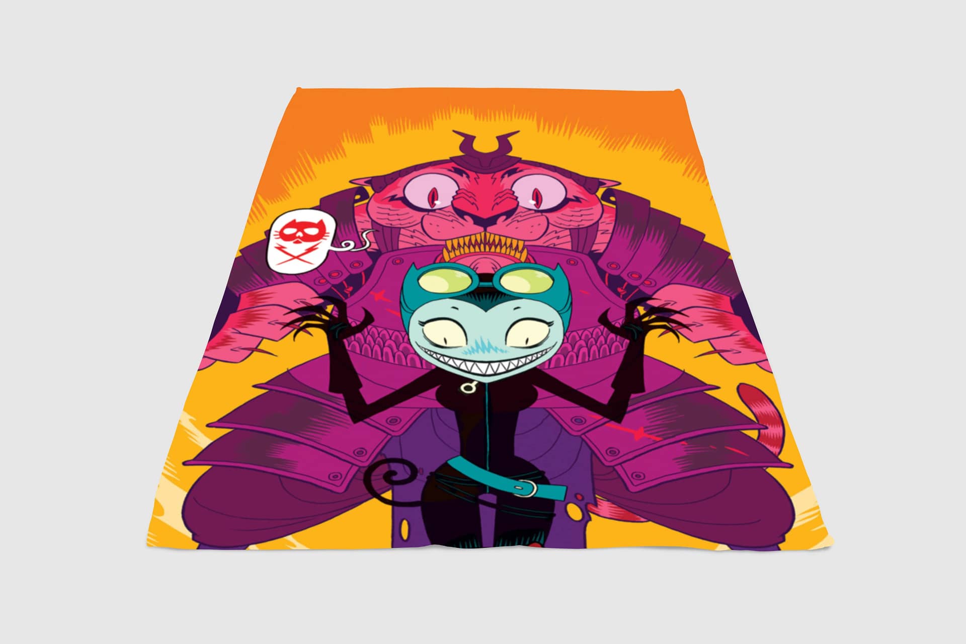 Catwoman Cartoon Fleece Blanket