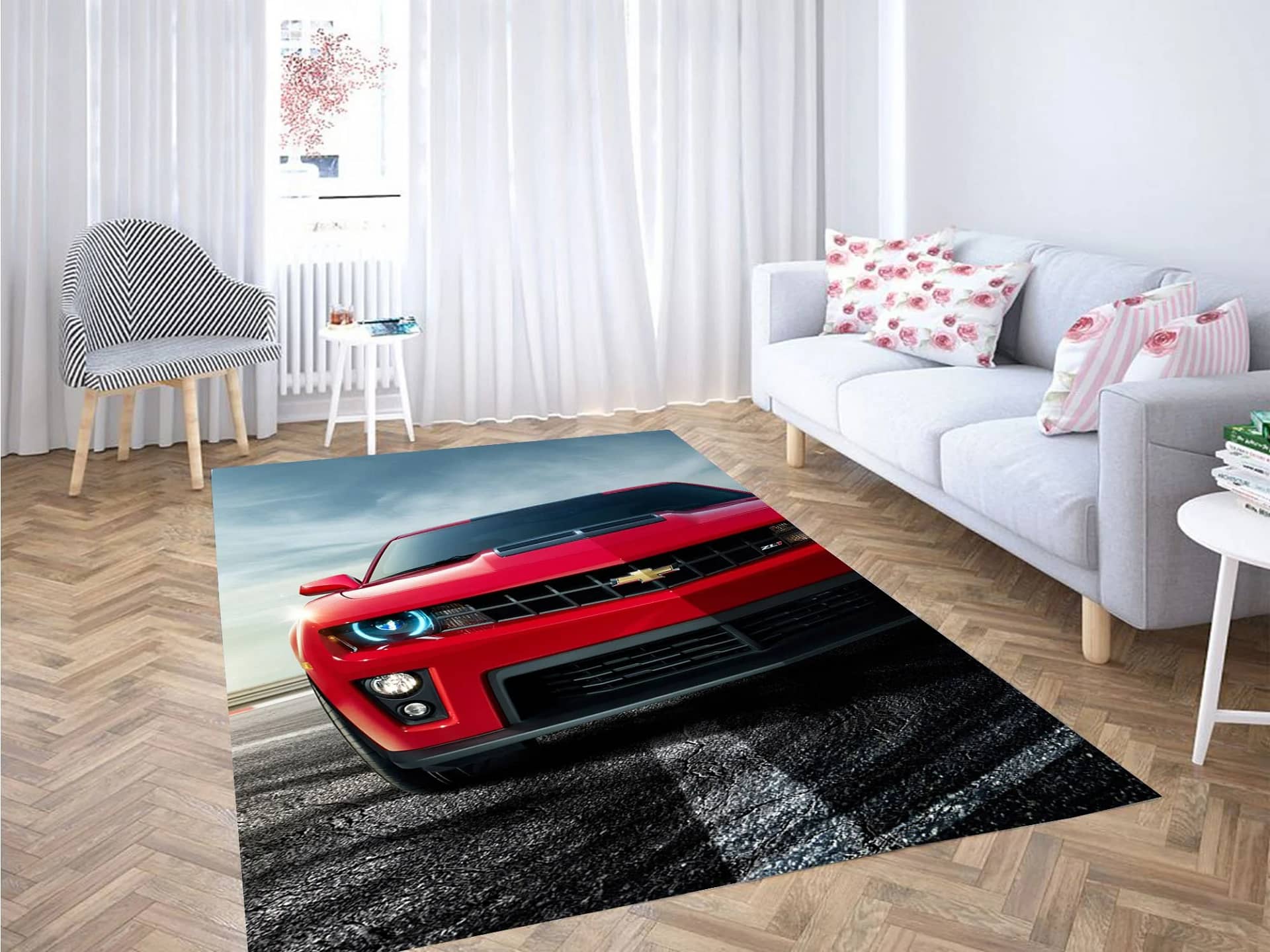 Chevrolet Red Car Carpet Rug