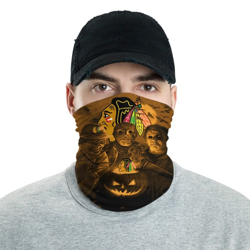 Chicago Blackhawks Horror Team Halloween Neck Gaiter Bandana No1574 Face Mask