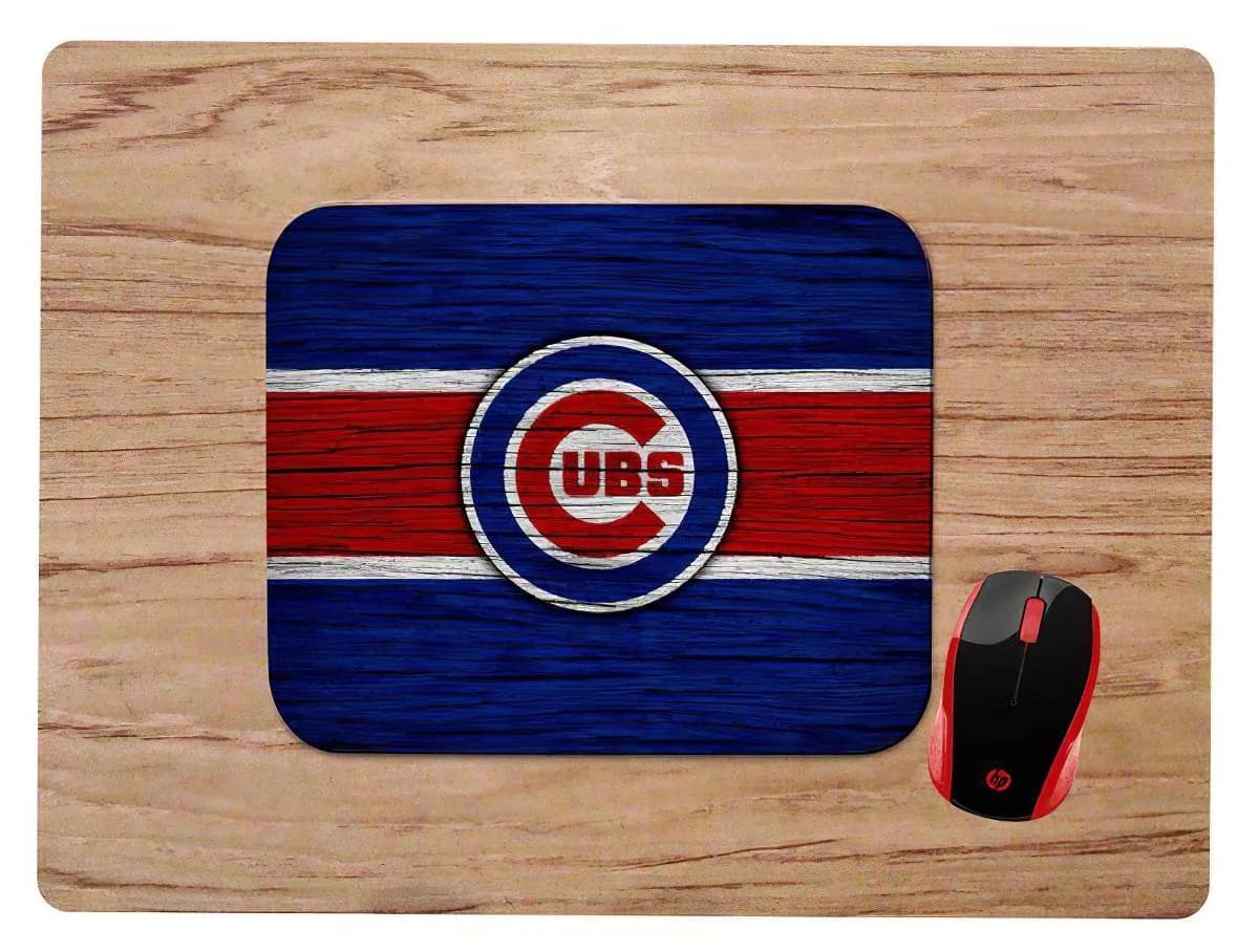 Chicago Cubs Wood Grain Mouse Pads
