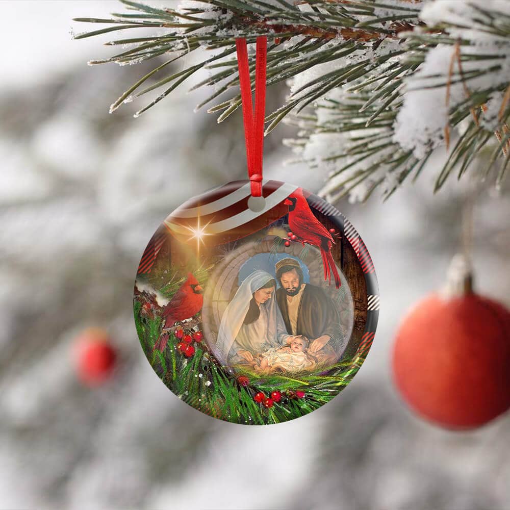 Christ Is Born No11 Ceramic Circle Ornament Personalized Gifts