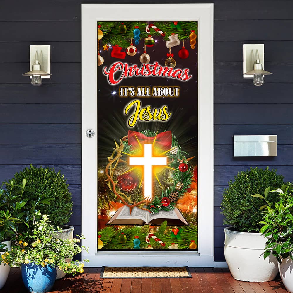 Inktee Store - Christmas It'S All About Jesus Door Cover Image